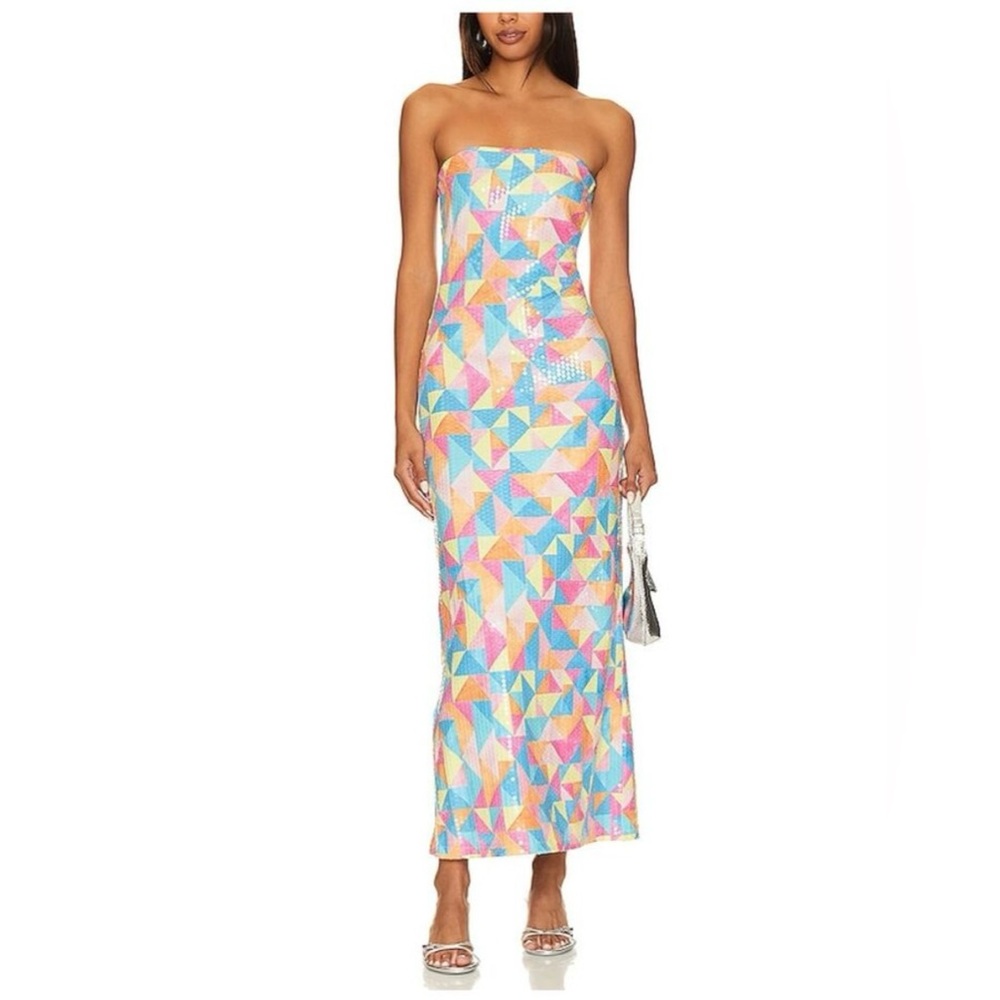 Show Me Your MuMu Colorful Geo Maxi Dress